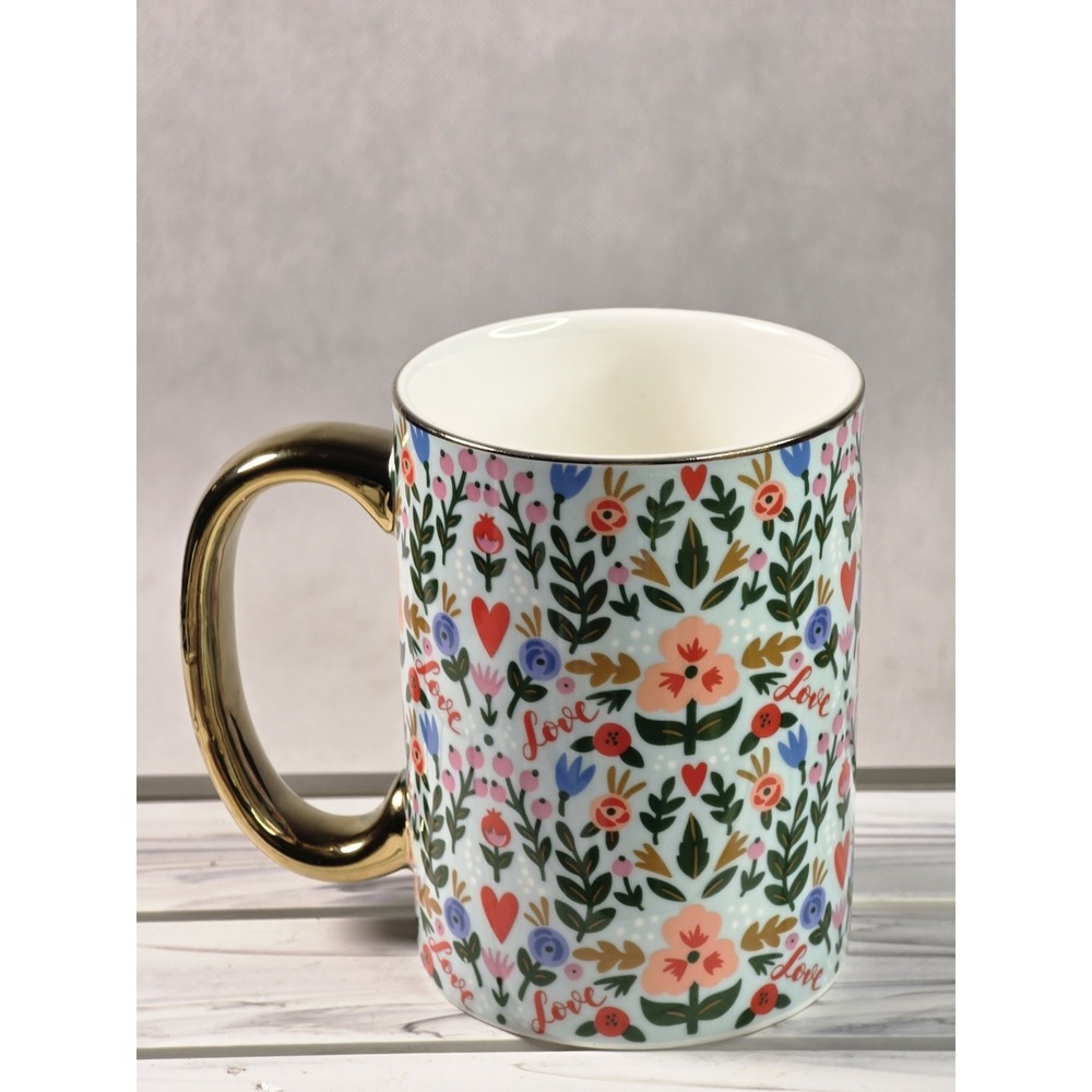 Grace Teaware Fine Porcelain Mug Floral/Heart White/floral-Multi/ Gold